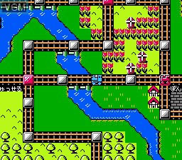 In-game screen of the game Tetsudou-Oh on Nintendo NES