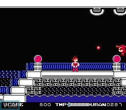 In-game screen of the game Tetsuwan Atom on Nintendo NES