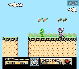 In-game screen of the game Tiny Toon Adventures on Nintendo NES