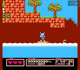 In-game screen of the game Tiny Toon Adventures 2 - Trouble in Wackyland on Nintendo NES
