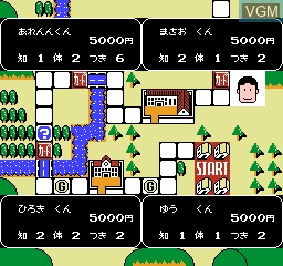 In-game screen of the game Bakushou!! Jinsei Gekijou on Nintendo NES