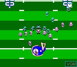In-game screen of the game American Football - Touch Down Fever on Nintendo NES