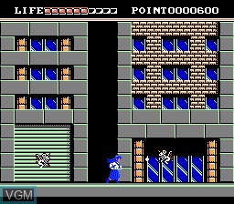 In-game screen of the game Mugen Senshi Valis on Nintendo NES