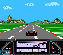 In-game screen of the game World Grand-Prix - Pole to Finish on Nintendo NES