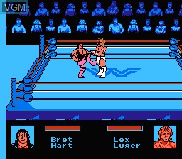 In-game screen of the game WWF King of the Ring on Nintendo NES