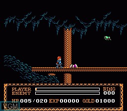 In-game screen of the game Ys III - Wanderers from Ys on Nintendo NES