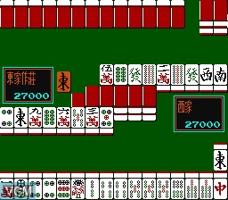 In-game screen of the game Taiwan Mahjong on Nintendo NES
