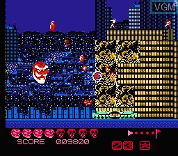 In-game screen of the game Abarenbou Tengu on Nintendo NES