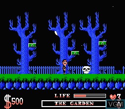 In-game screen of the game Addams Family, The on Nintendo NES