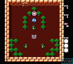 In-game screen of the game Adventures of Lolo 3 on Nintendo NES