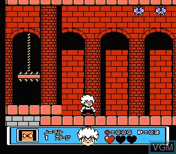 In-game screen of the game Akumajou Special - Boku Dracula-kun on Nintendo NES
