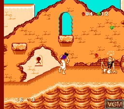 In-game screen of the game Aladdin on Nintendo NES