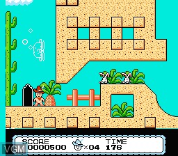 In-game screen of the game Armadillo on Nintendo NES