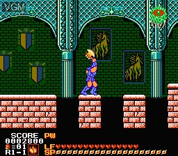 In-game screen of the game Astyanax on Nintendo NES