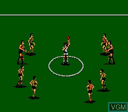 In-game screen of the game Aussie Rules Footy on Nintendo NES