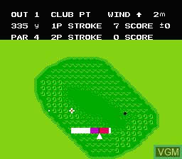 In-game screen of the game Bandai Golf - Challenge Pebble Beach on Nintendo NES