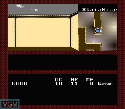 In-game screen of the game Bard's Tale, The on Nintendo NES