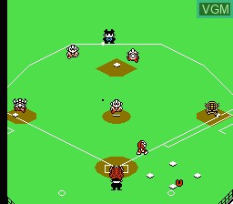 In-game screen of the game Battle Baseball on Nintendo NES