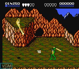 In-game screen of the game Battletoads on Nintendo NES