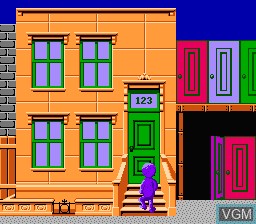 In-game screen of the game Sesame Street - Big Bird's Hide & Speak on Nintendo NES