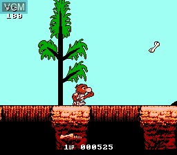 In-game screen of the game Big Nose the Caveman on Nintendo NES