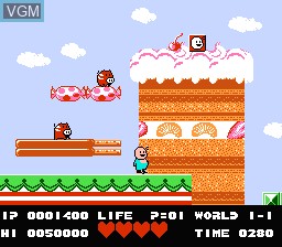 In-game screen of the game Bio-Miracle Bokutte Upa on Nintendo NES