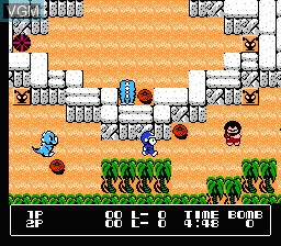 In-game screen of the game Booby Kids on Nintendo NES