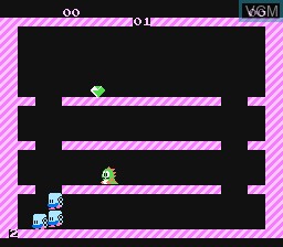 In-game screen of the game Bubble Bobble on Nintendo NES