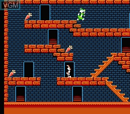 In-game screen of the game Bugs Bunny Crazy Castle, The on Nintendo NES