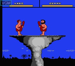 In-game screen of the game Caveman Games on Nintendo NES