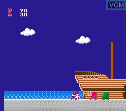In-game screen of the game Chester Field - Ankoku Shin e no Chousen on Nintendo NES