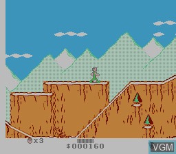 In-game screen of the game Cliffhanger on Nintendo NES