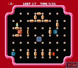In-game screen of the game Clu Clu Land on Nintendo NES
