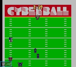 In-game screen of the game Cyberball on Nintendo NES
