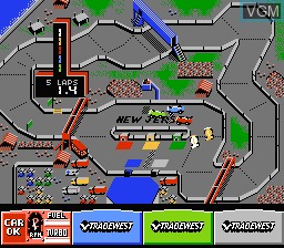 In-game screen of the game Danny Sullivan's Indy Heat on Nintendo NES