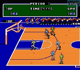 In-game screen of the game Double Dribble on Nintendo NES