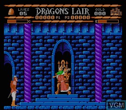 In-game screen of the game Dragon's Lair on Nintendo NES