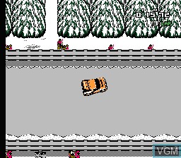 In-game screen of the game Exciting Rally - World Rally Championship on Nintendo NES