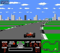 In-game screen of the game Ferrari Grand Prix Challenge on Nintendo NES