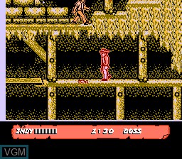 In-game screen of the game Indiana Jones and the Last Crusade on Nintendo NES