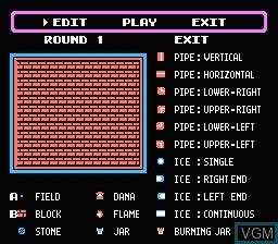 In-game screen of the game Fire'n Ice on Nintendo NES