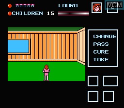 In-game screen of the game Friday the 13th on Nintendo NES