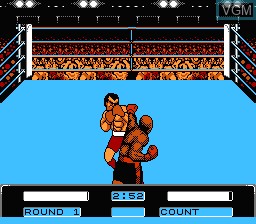 In-game screen of the game George Foreman's KO Boxing on Nintendo NES