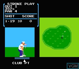 In-game screen of the game Golf on Nintendo NES