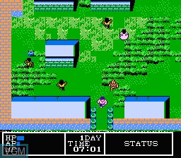 In-game screen of the game Hydlide 3 - Yami Kara no Houmonsha on Nintendo NES