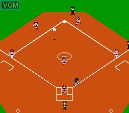 In-game screen of the game I Love Softball on Nintendo NES