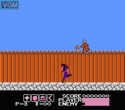 In-game screen of the game Kamen no Ninja - Akakage on Nintendo NES