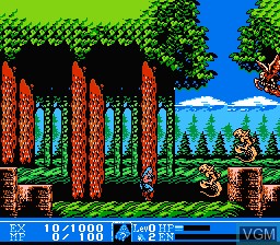 In-game screen of the game KickMaster on Nintendo NES