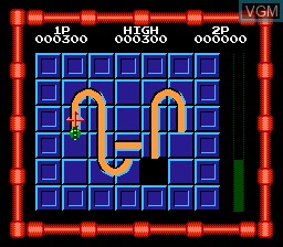 In-game screen of the game Magic Block on Nintendo NES