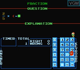 In-game screen of the game Magical Mathematics on Nintendo NES